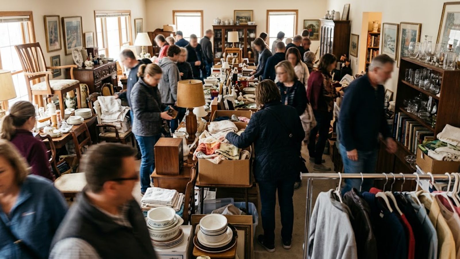One family’s attic is another bargain hunter’s trading floor: the estate-sale boom has turned Saturday mornings into a competitive sport.