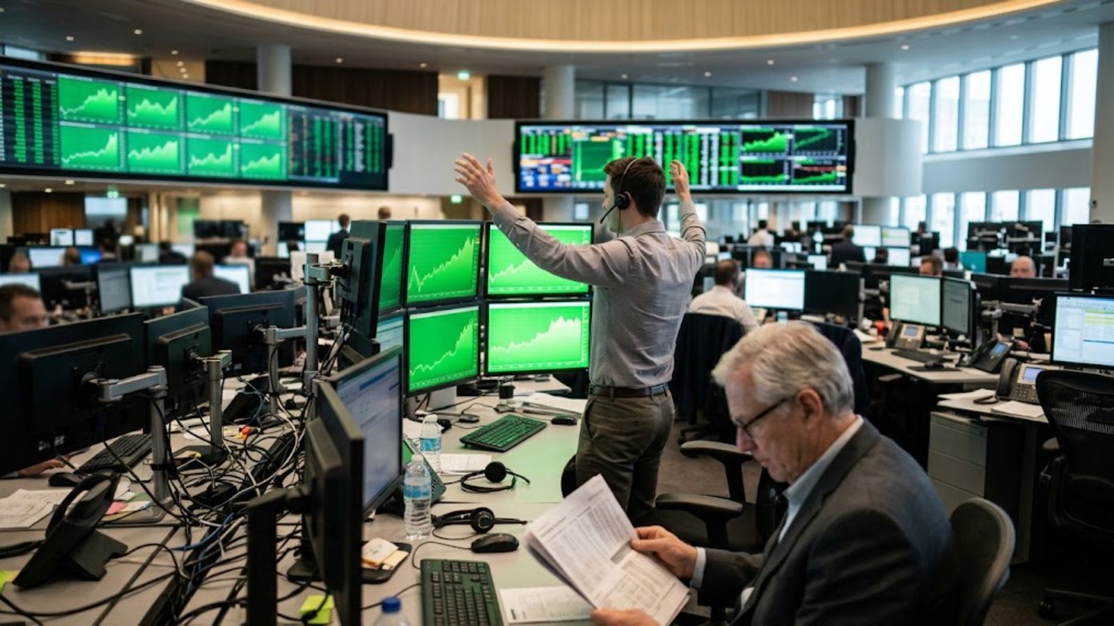 Trading desks watch the single earnings report that carries the most weight in the market: a record quarter, and a forecast that stretches two years out.