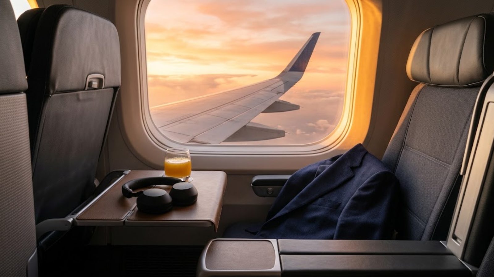 A window seat above the clouds